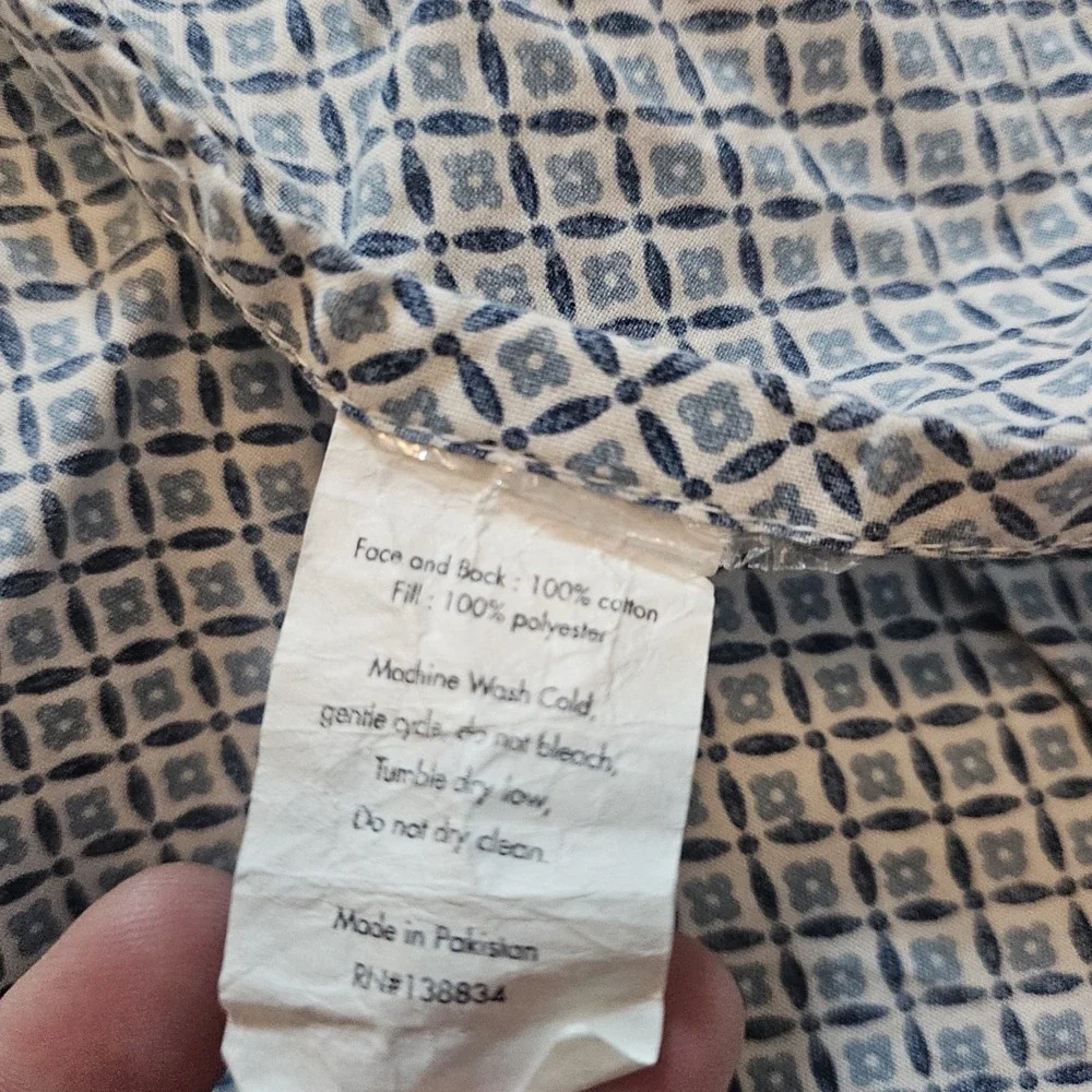 Pakistan‎ Kantha 100% Cotton Pillow Case Blue Paisley  Bohemian Ocean